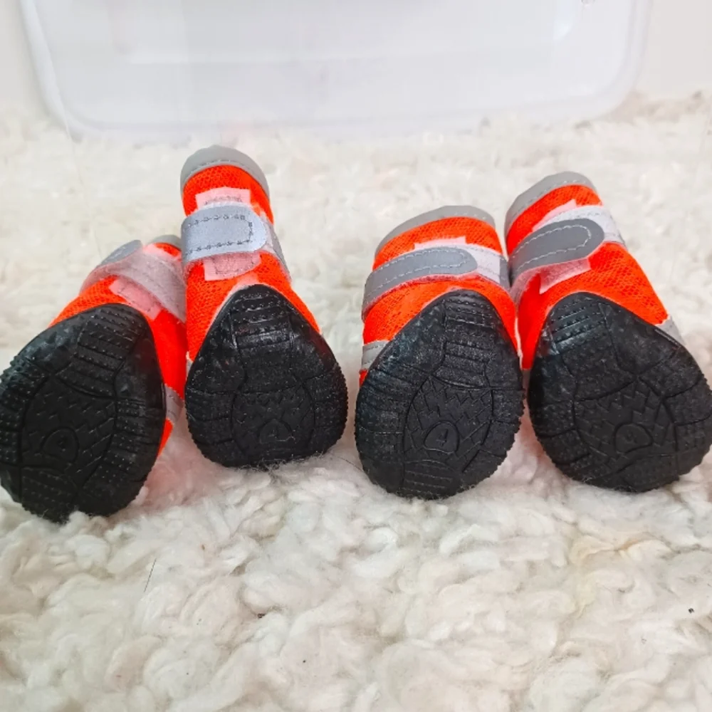 Nereids 4pcs Dog/Cat Boots  color:Orange Red